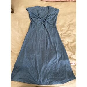 Patagonia Seabrook Bandha knot Front Dress Sleeveless‎ Heathered Blue Casual
